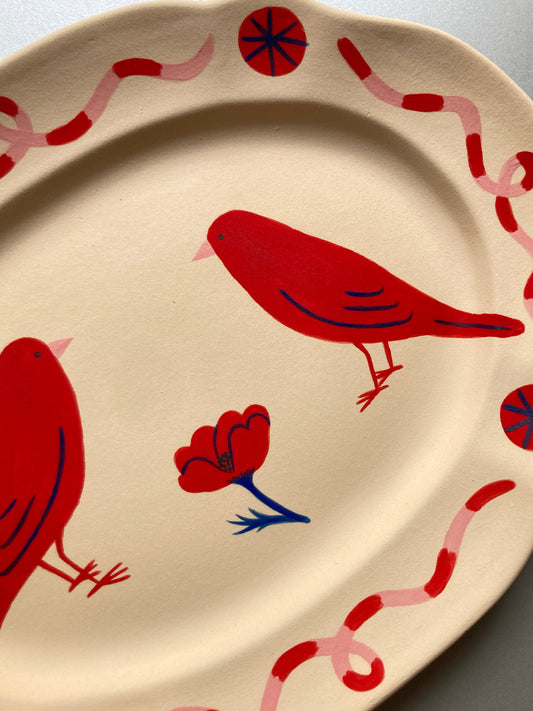 'Red-Factor Canaries' platter, 2023