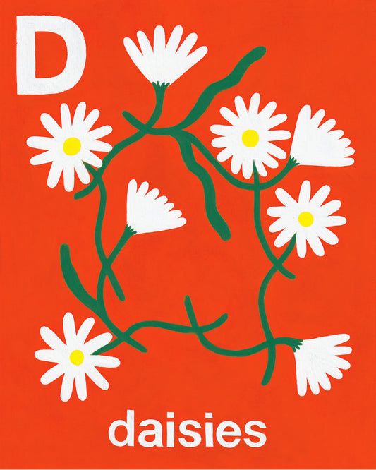 'D is for Daisies' giclée print