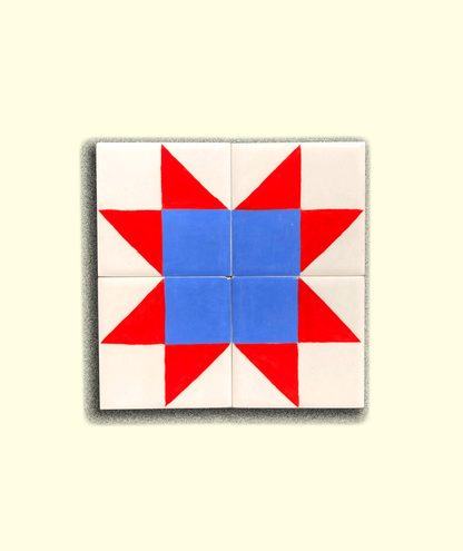 'Red Blue' patchwork trivets